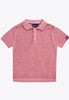 Short Sleeve Garment Dyed Knitted Polo Shirt