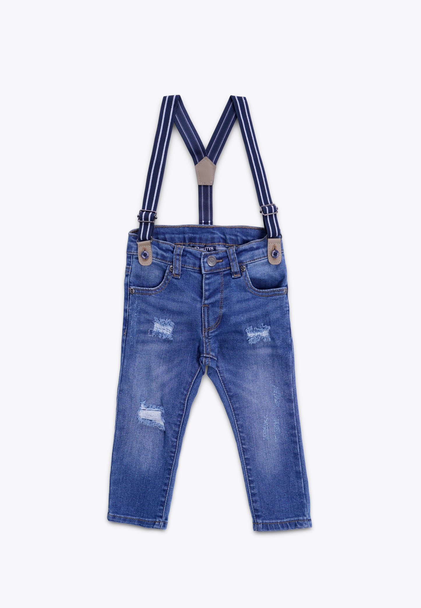 REPREVE Stretch Denim Trousers with Suspenders