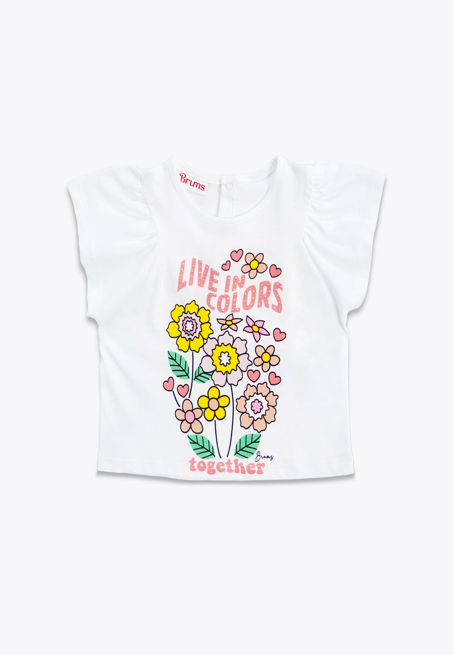 T-Shirt con Stampa a Fiori in Jersey