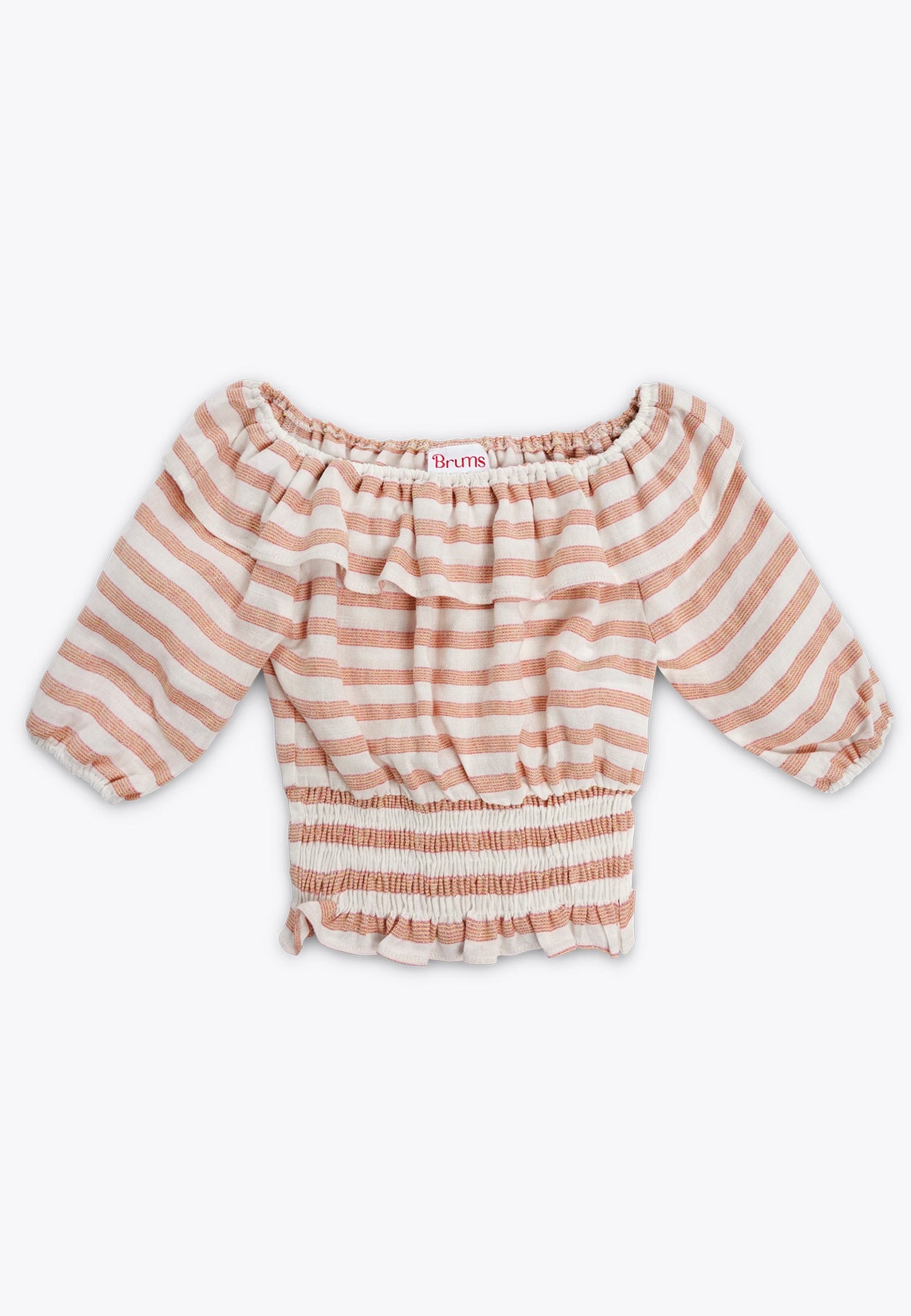 Top in Striped Brushed Fabric