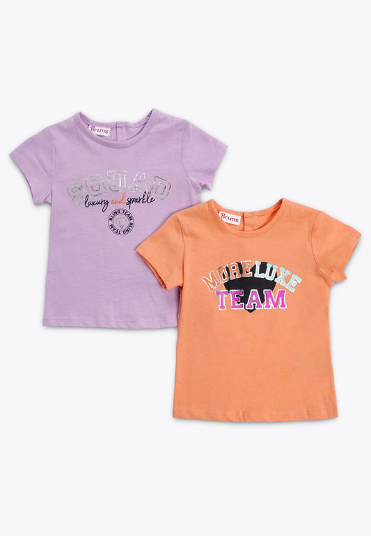 Set 2 T-Shirt in Jersey con Stampa